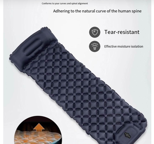 Matelas pneumatique double auto-gonflable avec pompe à pied, portable, pour camping en plein air, tapis de couchage pour tente, ultraléger, imperméable, pliable - Product Image 4