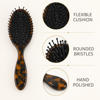 Nouvelle brosse démêlante en acétate de 16 cm avec logo personnalisé Newyeah, pour massage du cuir chevelu, cadeau personnalisé pour femmes