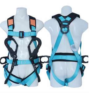 Escalada arnês de segurança com corpo inteiro poliéster cinto isolado plástico revestido liga aço metal peças ganchos dielétricos - Product Image 1