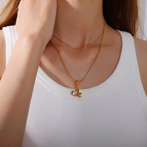 Collar con colgante de maleta de avión estilo europeo-americano, dijes temáticos de aleación de zinc, regalo de joyería para mujer - Product Image 4