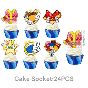 S0NlC the Hedgehog Kid's Birthday Celebration Party Supplies para niños con platos de papel Tazas Banner Mantel Decoraciones - Product Image 5