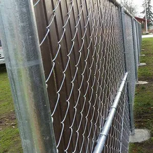 PVC Plastic Coated Galvanized Composite Chain Link Privacy Fence With Slats