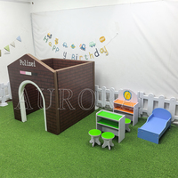 Salón de belleza para niños, casa de juegos de rol, panadería, casa de juegos, espuma de PVC, patio de juegos de plástico suave, casa de juegos para niños