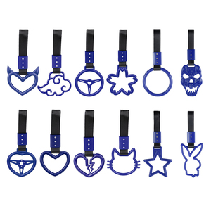 JDMotorsport88 Correa de Agarre para Coche con Diseño de Corazón Azul JDM, Anillo Tsurikawa, Correa para Tren, Autobús, Drift, con Correa Negra - Product Image 1