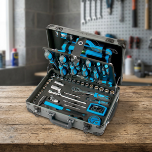 Valise à roulettes Fervi avec outils et accessoires, y compris des clés de 150 mm et 200 mm pour une utilisation en déplacement - Product Image 3
