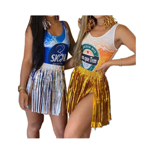 Glossy Rain Acrylic Colorful Half Skirt for Adults Children New Eco-Friendly Cheerleader Style Party Promotional Supplies