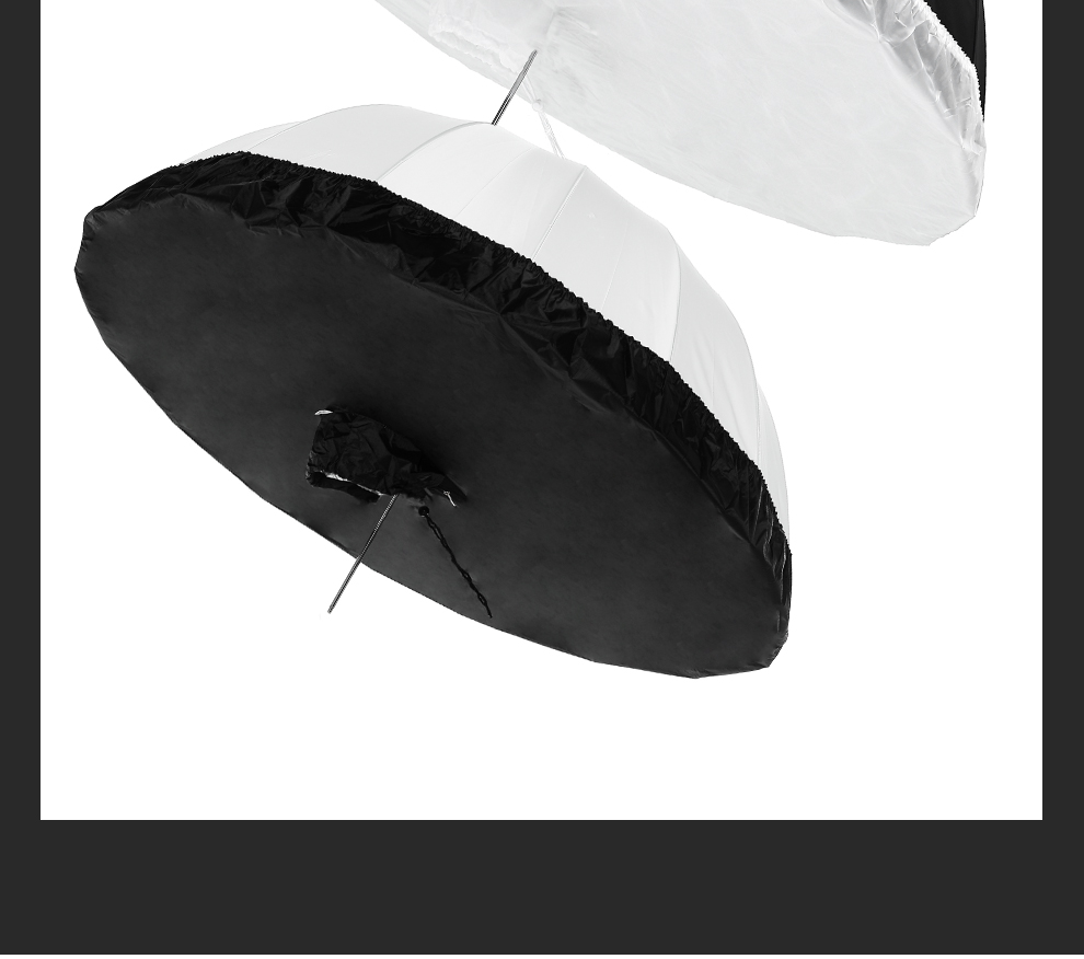 AMBITFUL 105cm 130cm 160cm Deep Parabolic Black Silver White Reflective Umbrella Studio Light Umbrella Diffuser Cover Cloth