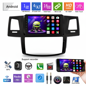 Radio Estéreo para Auto con Pantalla de 9 Pulgadas, 2 DIN, 4 Núcleos, GPS, Amplificador, Carplay, Android Auto para Toyota Hilux <span class=keywords><strong>Vigo</strong></span> Fortuner 2007-2014 - Product Image 2