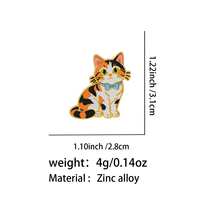 Broches en métal chat mignon, épingles émaillées en alliage de zinc, badges imprimés UV, décorations souvenirs pour sacs et vêtements