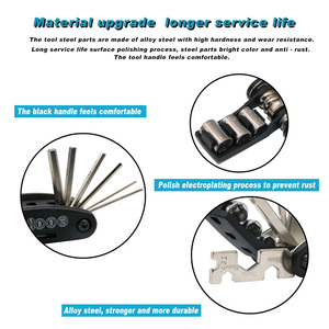 Kit d'outils de réparation de vélo RIDERACE 16 en 1 multifonction VTT outils de réparation avec sac portable ensemble d'outils de réparation de cyclisme sur route - Product Image 5