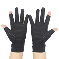 Guantes de Compresión de Cobre para Artritis, sin Dedos, Alivio del Dolor, Soporte para Manos, Color Negro, 1 Año de Garantía, para Hombres y Mujeres, Venta al Por Mayor