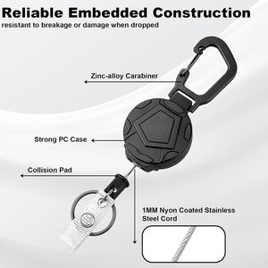 Porte-clés rétractable pour mécanicien, cordon Dyneema de 31,5 pouces, porte-badge robuste de 9 oz avec mousqueton et clip ceinture - Product Image 3