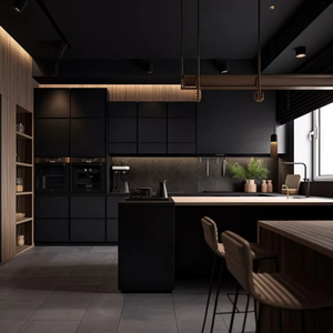 Moderno Australia estándar <span class=keywords><strong>de</strong></span> lujo barato China muebles <span class=keywords><strong>de</strong></span> diseño conjuntos isla melamina madera maciza gabinetes <span class=keywords><strong>de</strong></span> cocina - Product Image 3