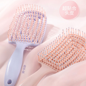 Peine curvo grande de plástico con dientes anchos para peinar cabello largo, uso doméstico para mujeres - Product Image 2