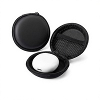 Étui rigide en EVA pour écouteurs, boîte de rangement pour câbles de données, organiseur d'écouteurs, pochette ronde à fermeture éclair