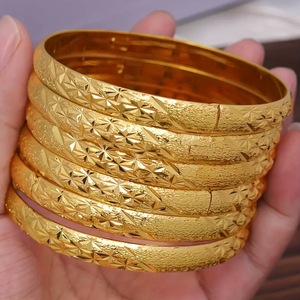 UWIN Classic Star Carved 22K <strong>Gold</strong> <strong>Plated</strong> Indian Cuff <strong>Bangle</strong> Jewelry Bracelet for Women Dubai Fashion Wedding Party <strong>Bangles</strong> - Product Image 3