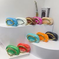 Sac de soirée rond classique MM tendance, sac à main en acrylique, poignée métallique rétro, sac à bandoulière unique pour femme