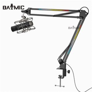 Soporte de Micrófono Ajustable con Luz RGB, Metálico, OEM, para Estudio, Transmisión, Juegos y Uso con Tablet - Product Image 6