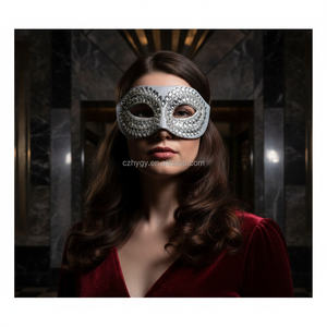<span class=keywords><strong>Masque</strong></span> de fête en plastique de Style vénitien avec strass scintillants pour gemme bal de mascarade carnaval Halloween Costumes décoration de la maison - Product Image 1