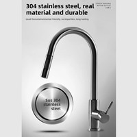Robinet de cuisine monocommande en acier inoxydable blanc GEASAM avec commande tactile en céramique, eau froide et chaude, extractible, pour évier de lavabo