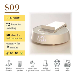 <span class=keywords><strong>Station</strong></span> de charge sans fil multifonction 3 en 1, haut-parleur, réveil, veilleuse LED, chargeur rapide pour <span class=keywords><strong>iPhone</strong></span> Apple Watch - Product Image 2