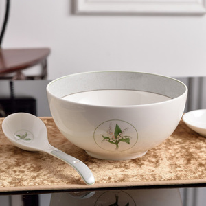 Discounted 32 Piece Bone China Dinner <b>Set</b> with Simple Lily of the Valley Pattern for Best Selling - Product Image 3