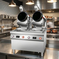 Machine de cuisson commerciale intelligente entièrement automatique à double combustible (gaz) Semikron personnalisée, en acier inoxydable SUS304, 110V/220V, pour cuisson rapide