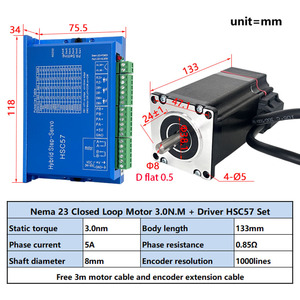 Bộ điều khiển động cơ bước vòng kín <span class=keywords><strong>NEMA23</strong></span> 1.2NM/2NM/3NM Bộ động cơ bước máy in 3D - Product Image 4