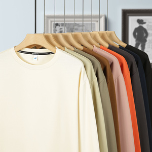 Sweat-shirt à col rond en tricot uni pour homme, coupe classique, manches longues, bleu marine - Product Image 6