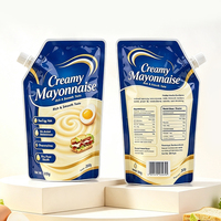 Pochette à bec verseur personnalisée en matériau alimentaire brillant avec bouchon refermable pour crème, mayonnaise, sauce, salade – Sacs Mylar