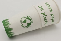 Lido Wholesale Custom Printed logo 8oz Plastic Free Biodegradable Disposable Paper Cup