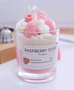 Idées cadeaux pour la journée des enseignants Chambre à coucher Fruits Fraise Cire <span class=keywords><strong>de</strong></span> soja Dessert Coupe <span class=keywords><strong>de</strong></span> crème glacée Bougies parfumées dans un verre à liqueur - Product Image 6