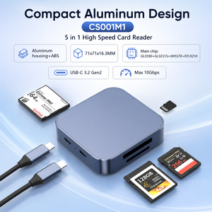 Lecteur de cartes 5 en 1 USB C <span class=keywords><strong>CFexpress</strong></span> Type B XQD CFast SD TF, adaptateur de carte mémoire en aluminium haute vitesse 10 Gbps pour appareil photo, ordinateur portable - Product Image 5