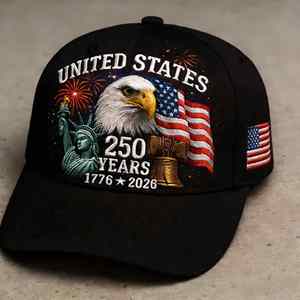 Gorra Ajustable Retro Lavada con el Diseño del Águila Calva, Estilo Patriótico Americano, Edición del 250 Aniversario de EE. UU. - Product Image 6