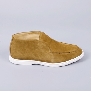 Mocasines de Ante Gris Elegantes para Hombre, Zapatos Casuales y Cómodos para Verano, Otoño/Invierno, Suela Blanca, Mocasín de Oficina, Gommino - Product Image 3