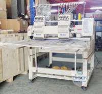 Machine à broder automatique à deux têtes Disen Dahao avec écran tactile informatisé, nouveau moteur 1200 tr/min, pour t-shirts, casquettes, 12 aiguilles, usage domestique