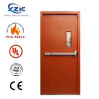 Porte coupe-feu moderne en acier galvanisé avec barre anti-panique, ouverture à battant, résistance au feu 1,5H-3H, pour écoles, entrepôts, hôtels, usage commercial