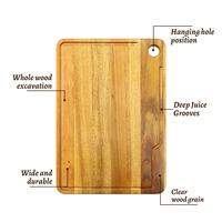 Planche à découper en bois d'acacia, planche à découper en bois massif, adaptée aux cuisines professionnelles et domestiques, vente en gros et livraison directe possibles
