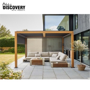 Pérgola Exterior Moderna de Aluminio, Techo de Láminas Bioclimáticas Motorizadas, Gazebo Impermeable <span class=keywords><strong>para</strong></span> Jardín o Patio - Product Image 2