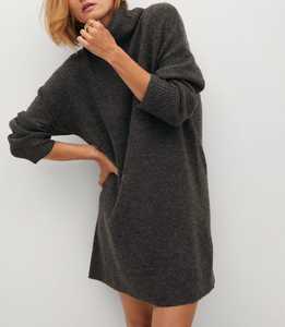 Donna Maglieria di <span class=keywords><strong>Lana</strong></span> Dolcevita Etero Manica Lunga di Grandi Dimensioni Pullover Vestito Dal Maglione di Cachemire - Product Image 3