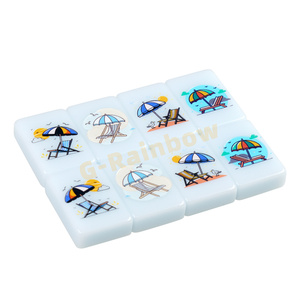 Jeu de Mahjong en acrylique personnalisé, carreaux gravés/impression UV, jeu américain moderne pour famille et fête - Product Image 3