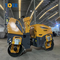 TDER Mini compacteur à rouleaux à double tambour Mini rouleau de route 1 tonne 1,5 tonne compacteur rouleau d'asphalte à vendre