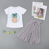 Ensemble de vêtements pour filles LZH, été, enfant, 2 pièces, décontracté, polyester/coton, pantalon en mousseline, tenue de sport, logo personnalisé