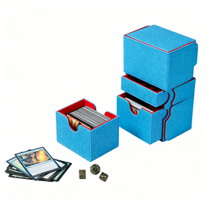 Large and Extremely Robust Premium PU Leather Deck <b>Box</b> with Two <b>Removable</b> Card Holders Holds up to 200 Double-Sleeved Cards - Product Image 5