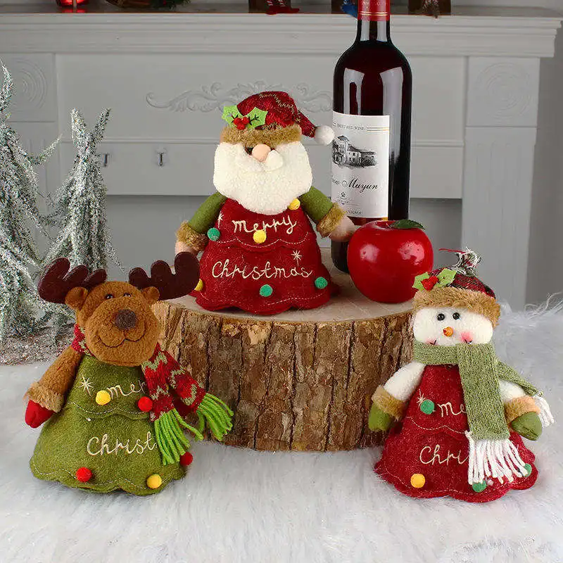 Sac de bonbons de Noël Poupée en peluche Sac de pomme Petit sac cadeau pour enfants de Noël