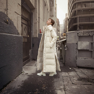 Manteau d'hiver pour femmes confortable de style coréen Parkas épais <span class=keywords><strong>chaud</strong></span> tissé à capuche longue veste parka décontractée vêtements d'extérieur - Product Image 3