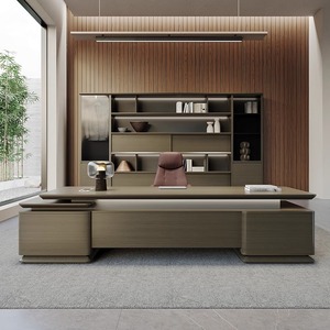 Escritorio de oficina ejecutivo en forma de I de lujo de gama alta para directores y gerentes Soluciones de MDF para jefes y ejecutivos de alta gama - Product Image 3