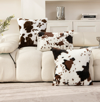 Housse de coussin en peluche double face motif vache, coton PP, imprimé gaufré, design créatif, décoration d'intérieur, cadeau, vente en gros immédiate