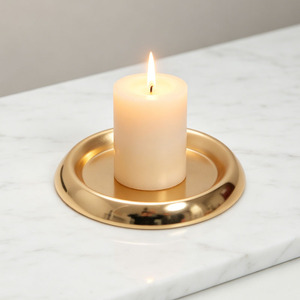 Plateau anti-gouttes pour bougies, porte-bougie en métal pour bougies piliers, pour intérieur/extérieur, <span class=keywords><strong>cheminée</strong></span>, décoration <span class=keywords><strong>de</strong></span> chambre et <span class=keywords><strong>de</strong></span> salon - Product Image 3
