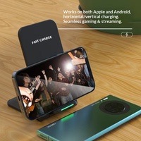Nouveau chargeur sans fil vertical pliable 15W à charge rapide pour téléphone portable avec support de bureau et charge rapide QC 3.0